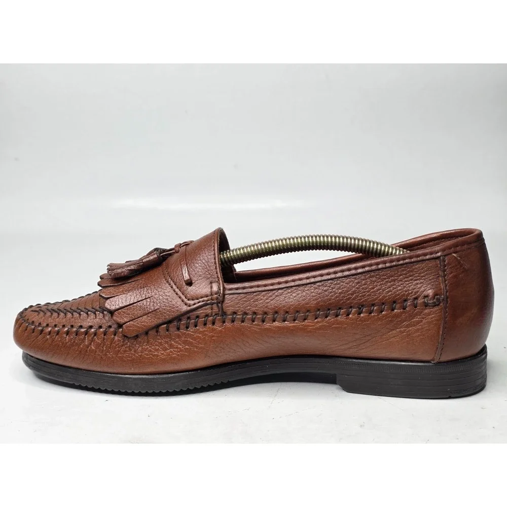 Dexter Shoes Men's Loafers Size‎ 9.5 M Brown Leather Tassel Kiltie Shoes USA VTG